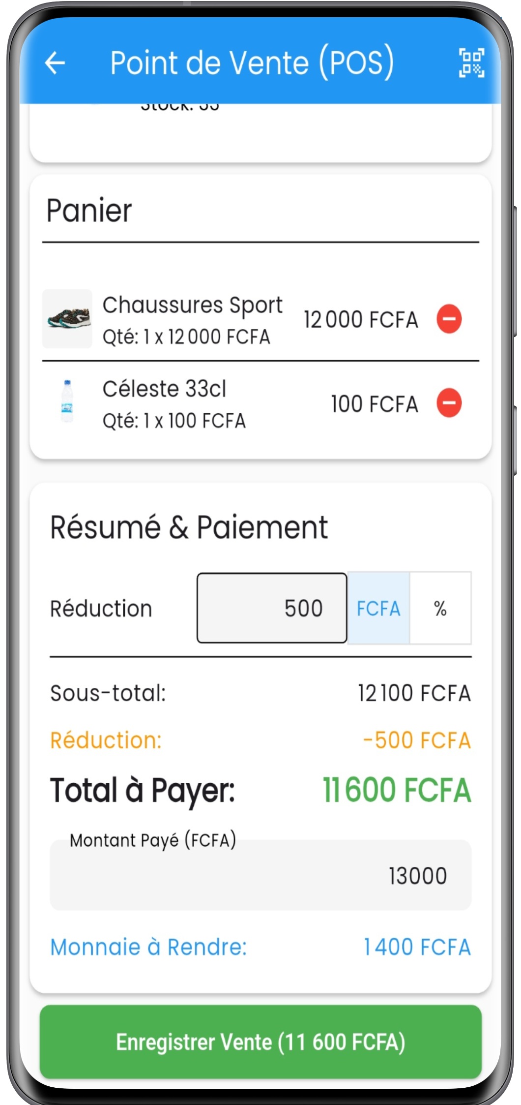 Écran de rapports et statistiques